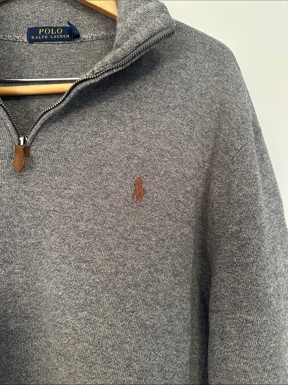 Polo by Ralph Lauren Gray Zip-Up Sweater Large